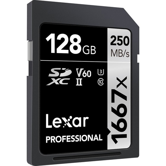 Lexar Professional 128GB 1667x, (V60) R250/W120 SDXC