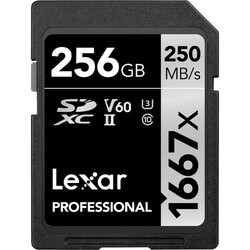Lexar Professional 256GB 1667x, (V60) R250/W120 SDXC