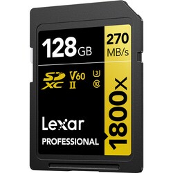 Lexar Professional 128GB 1800x, (V60) R270/W180 SDXC